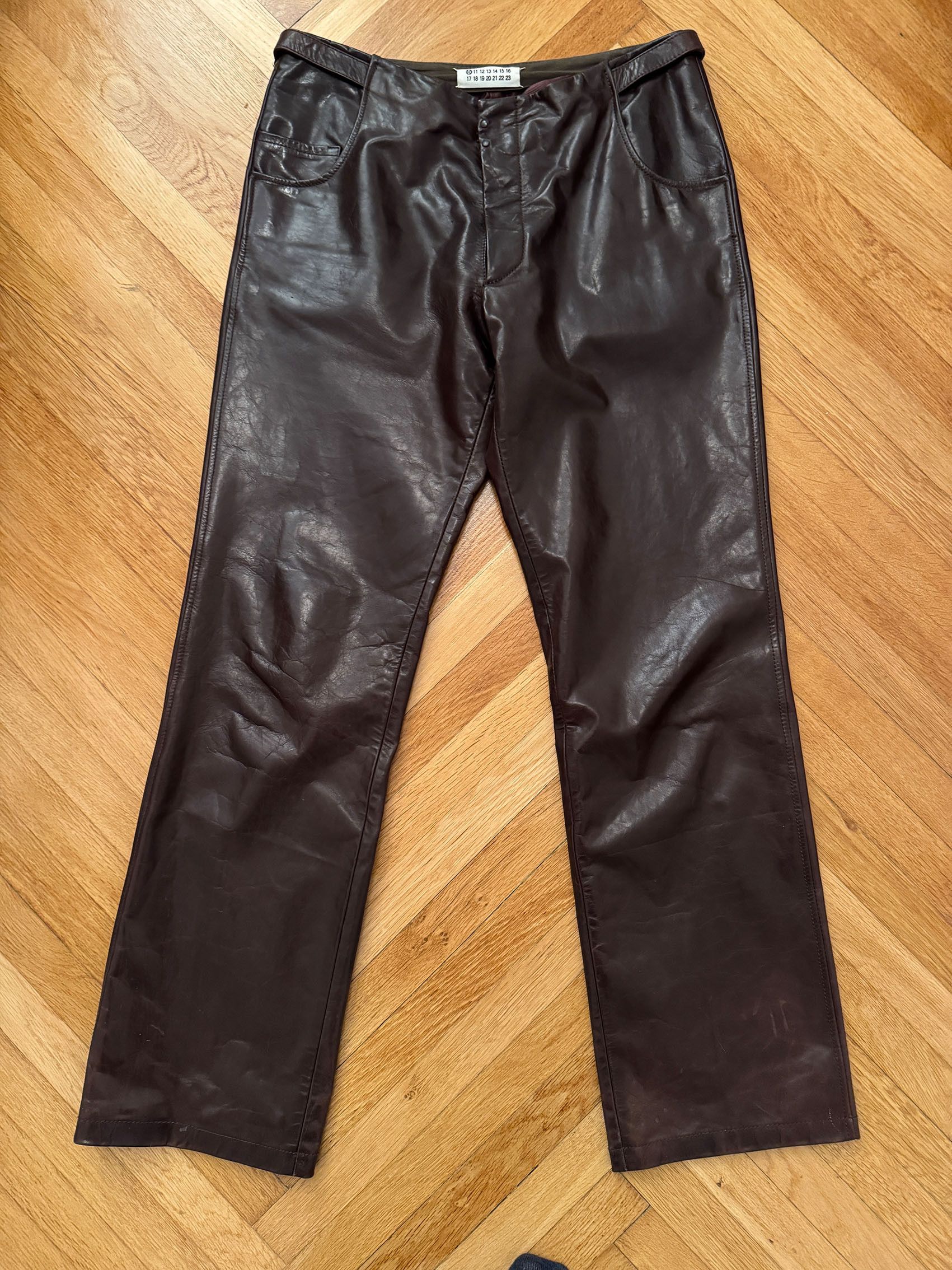 Maison Margiela MAISON MARTIN MARGIELA LEATHER PANTS SIZE 52 FROM 2001 Size US 36 / EU 52 - 1 Thumbnail