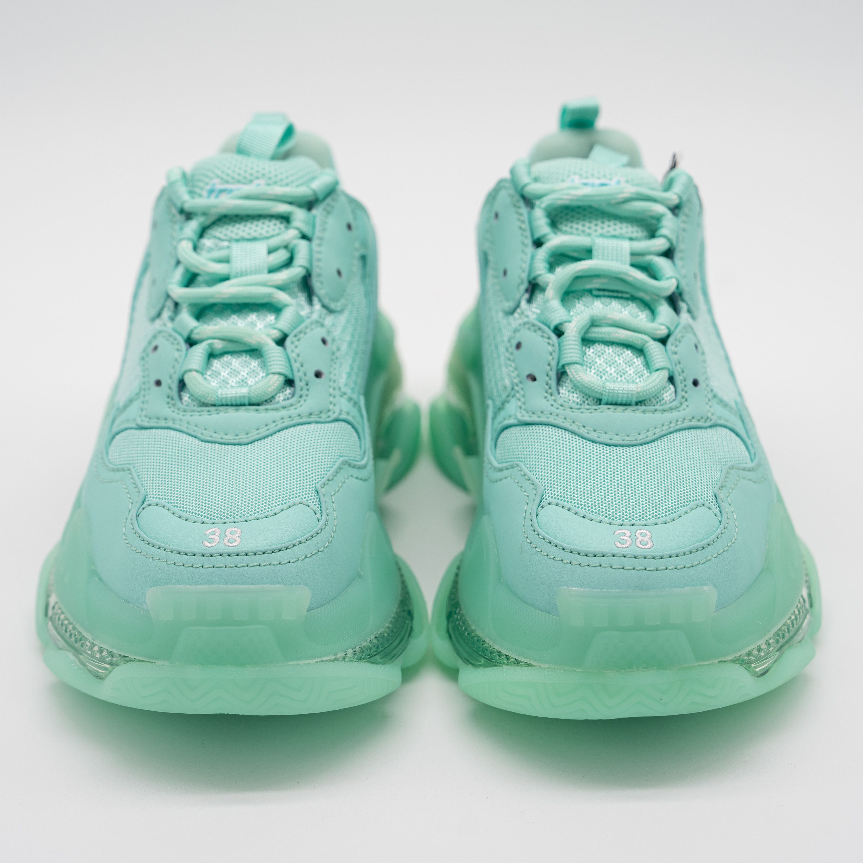 Balenciaga 38 EU / 8 US Balenciaga Triple S Sneakers Mint Green Size US 8 / IT 38 - 2 Thumbnail