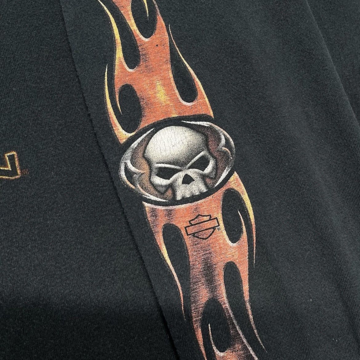 Harley Davidson Vintage Harley Davidson Shirt XL Faded Flame Skull Y2K Size US XL / EU 56 / 4 - 4 Thumbnail