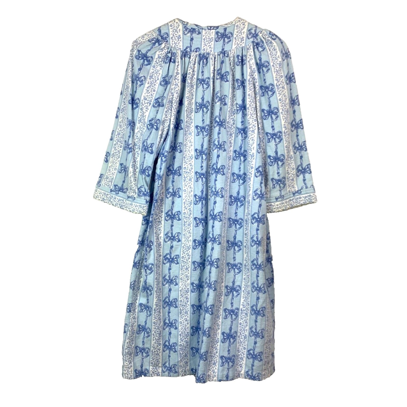 Vintage Vintage Honors Intimates Floral Blue Flannel Nightgown Robe M Medium 90s 80s Cotton Blue Floral Nightgown Robe Mens Womens (adjust to end with Womens) Size ONE SIZE - 4 Thumbnail