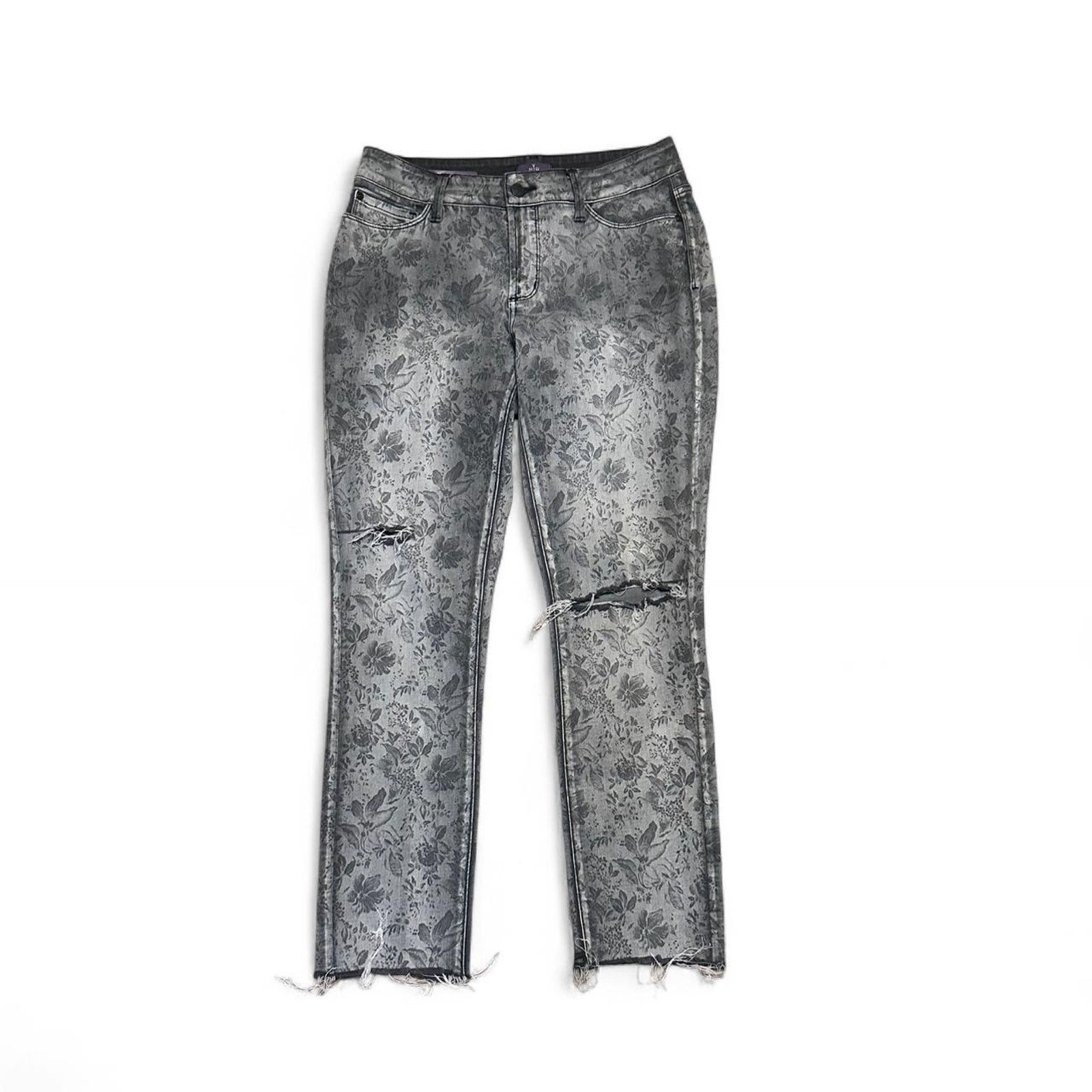 Other Alina black floral print distressed jeans Size 28" / US 6 / IT 42 - 1 Thumbnail