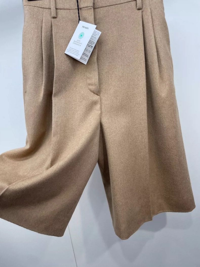 Prada Prada 24 new camel fleece wide-leg five-piece pants 2505-Ne Size 24" / US 00 / IT 34 - 4 Thumbnail
