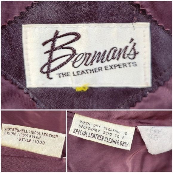 Vintage Vintage 70s Egg Plant Dark Purple Bermans Leather Belted Mid Size M / US 6-8 / IT 42-44 - 3 Thumbnail