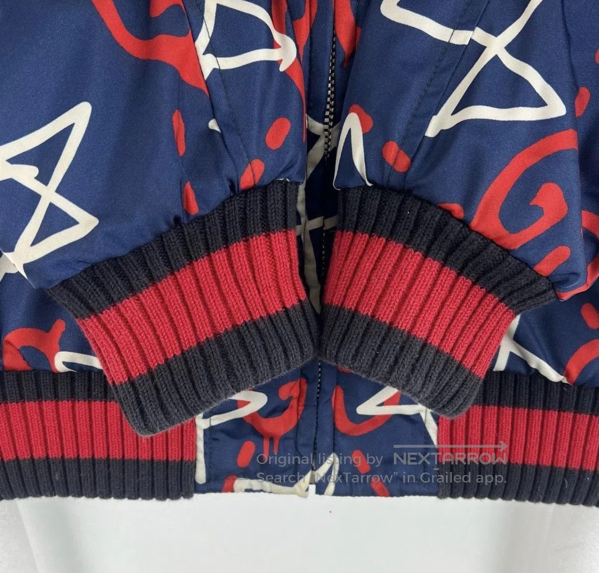 Gucci Blue Star and Logo Print Bomber Jacket XXS. Size US XXS / EU 40 - 5 Thumbnail