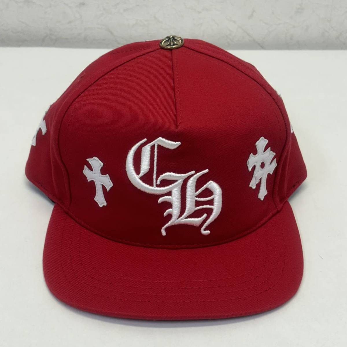 image of Chrome Hearts Patches Hat in Red, Men's