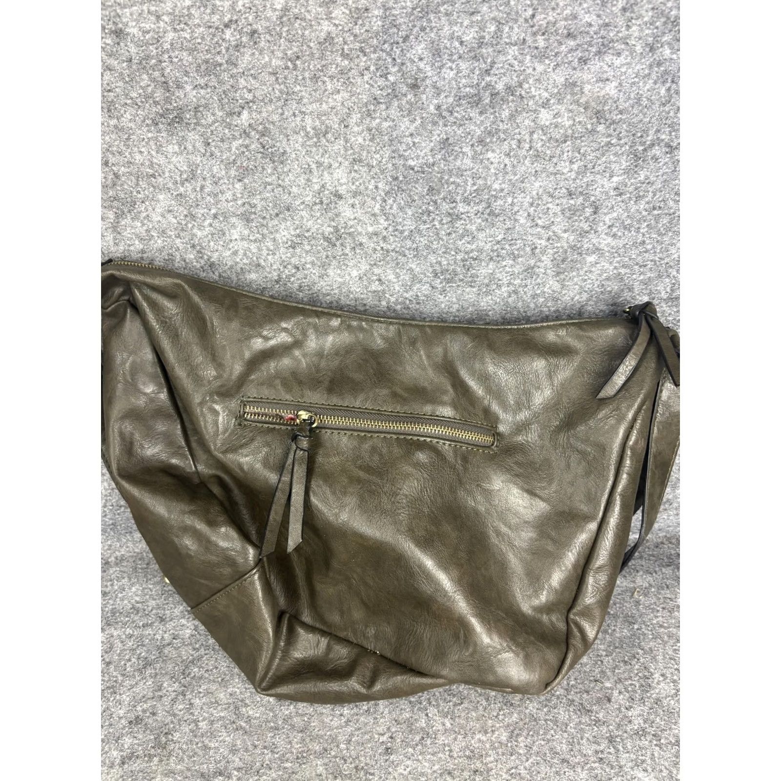 Olive Vegan Leather Hobo Shoulder Bag Womens Olive Green Large Slouchy Crossbody Joy Susan Size ONE SIZE - 2 Thumbnail