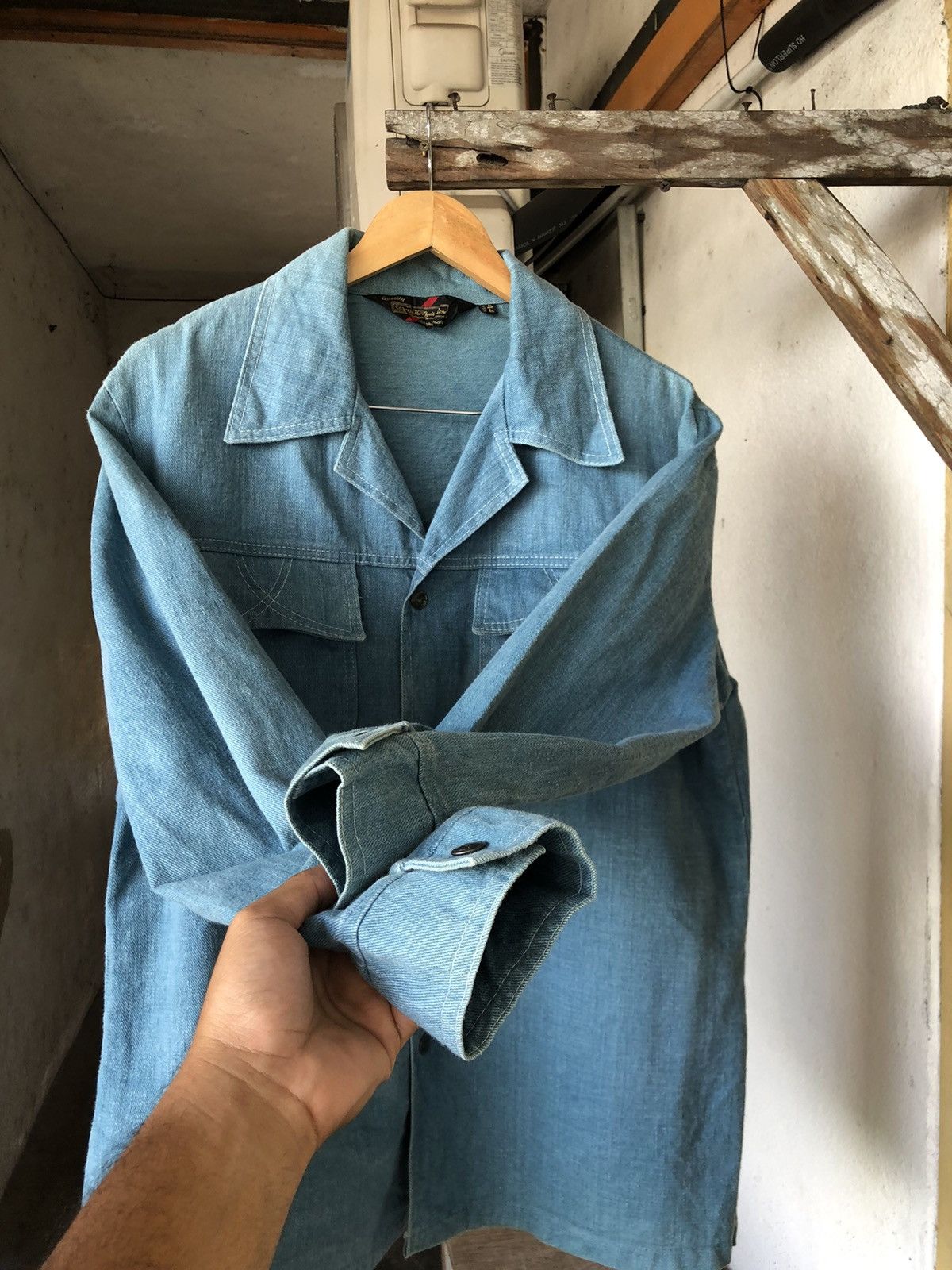 Sears Vintage 70s Sears Thick Denim Western Shirt Size US L / EU 52-54 / 3 - 13 Thumbnail