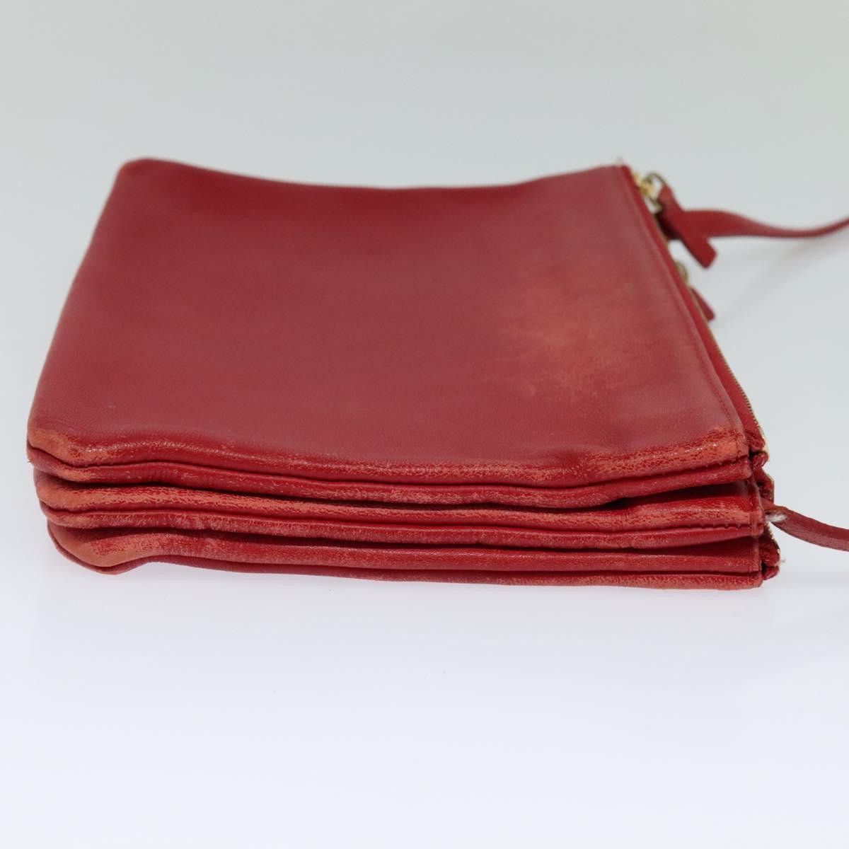 Celine CELINE Trio Small Shoulder Bag Leather Red Gold Size ONE SIZE - 5 Thumbnail