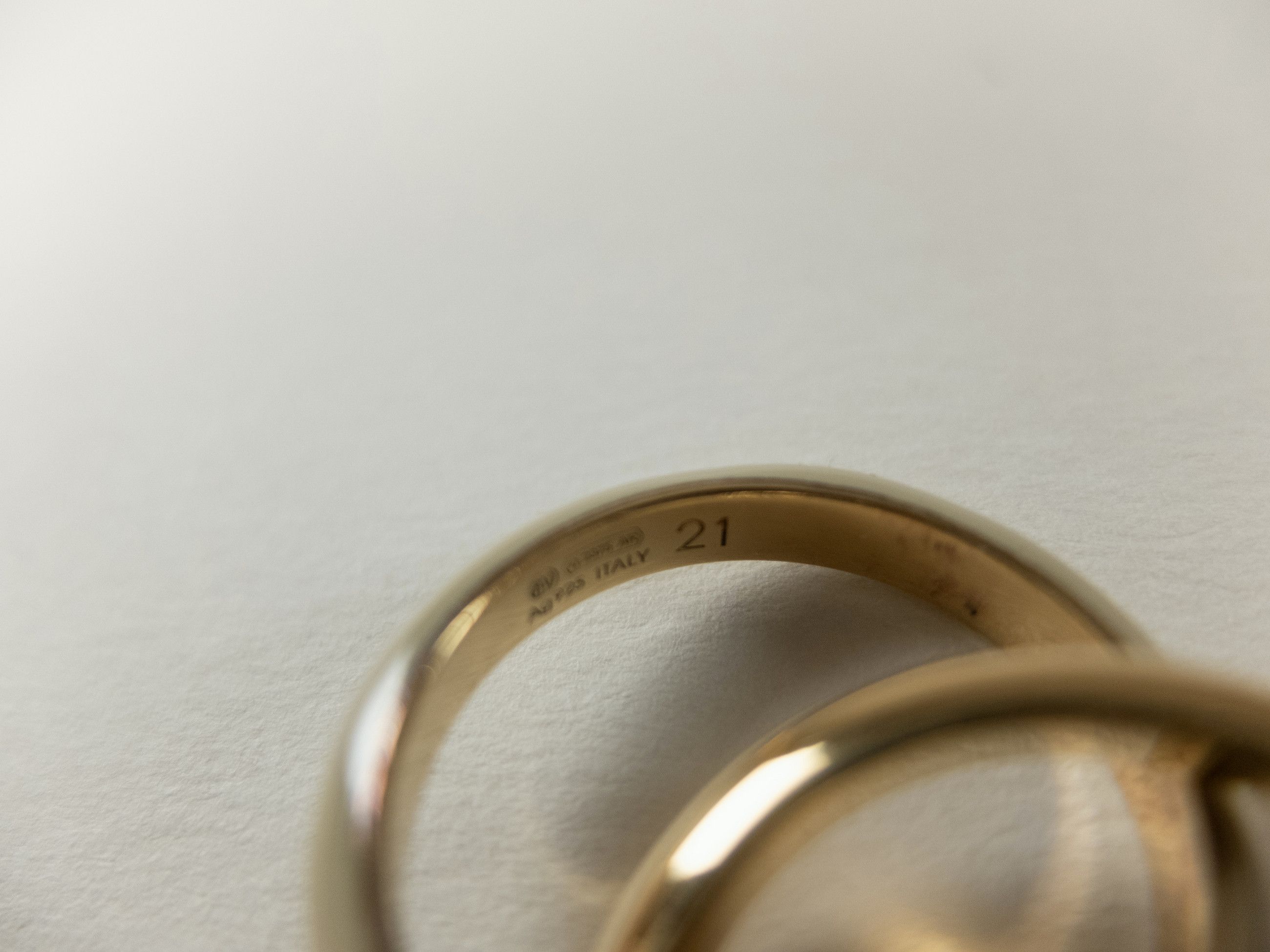 Bottega Veneta BOTTEGA VENETA gold & beige round silver double ring 21 q Size ONE SIZE - 5 Thumbnail