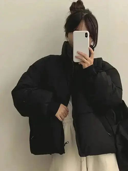 Jack Korean Stand Collar Solid Short Cotton Jacket
