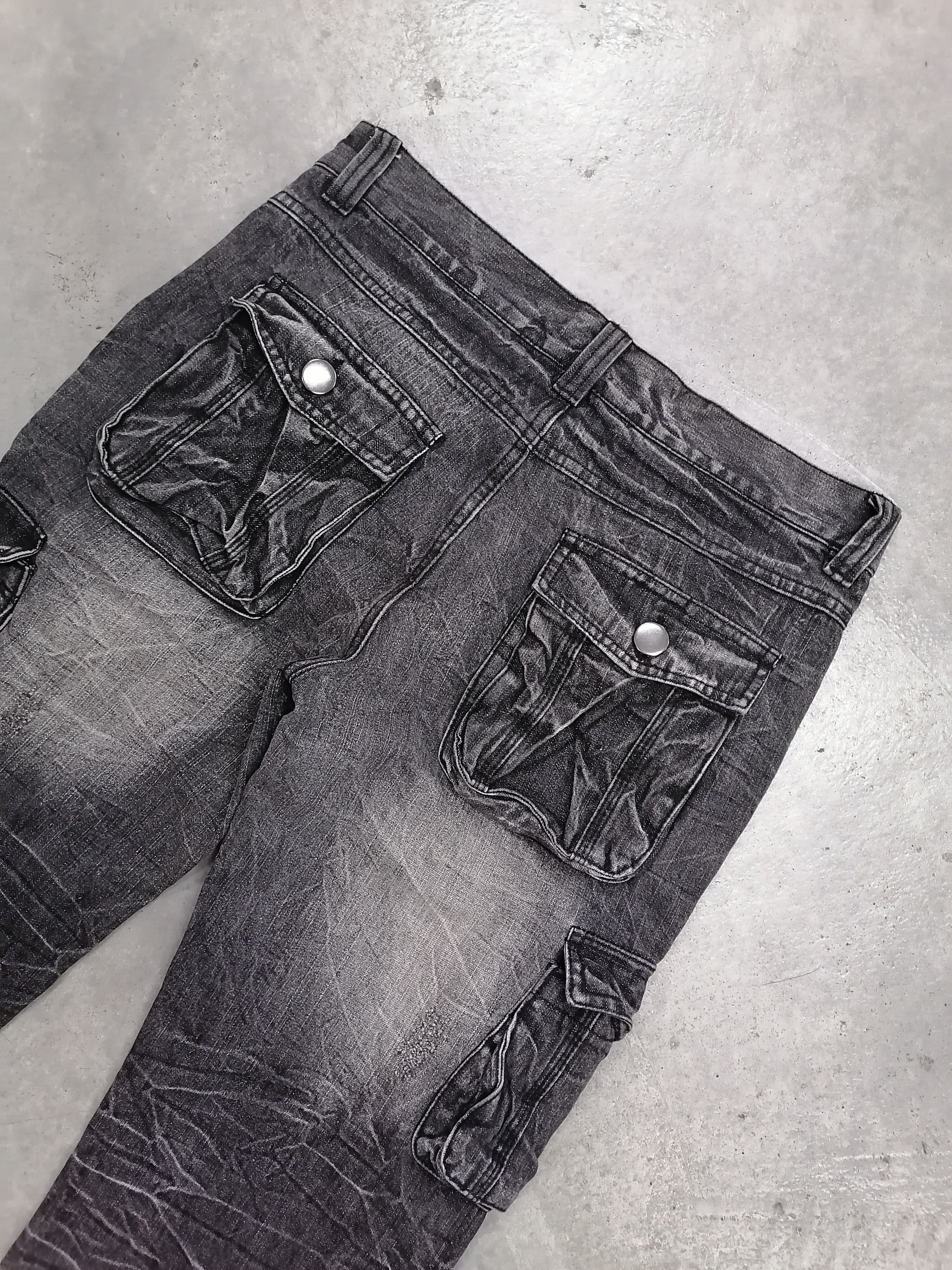 LOWBOX Flare Jeans Lowbox Claw Mark Fringe Multipocket Denim Pants Size US 32 / EU 48 - 10 Thumbnail