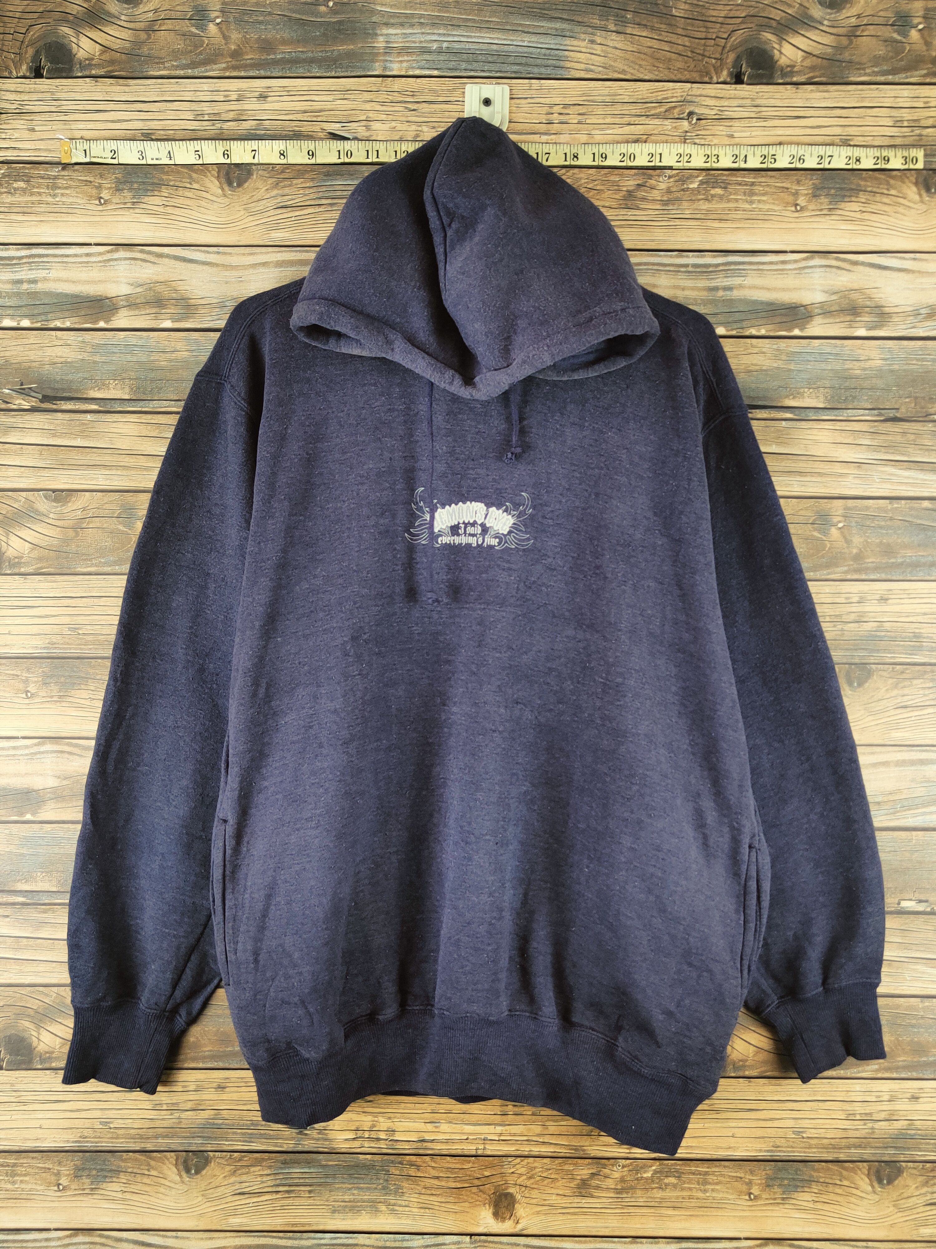 Japanese Brand Vintage Faded by Barcedos Navy Hoodie Sweatshirts Size US L / EU 52-54 / 3 - 1 Thumbnail