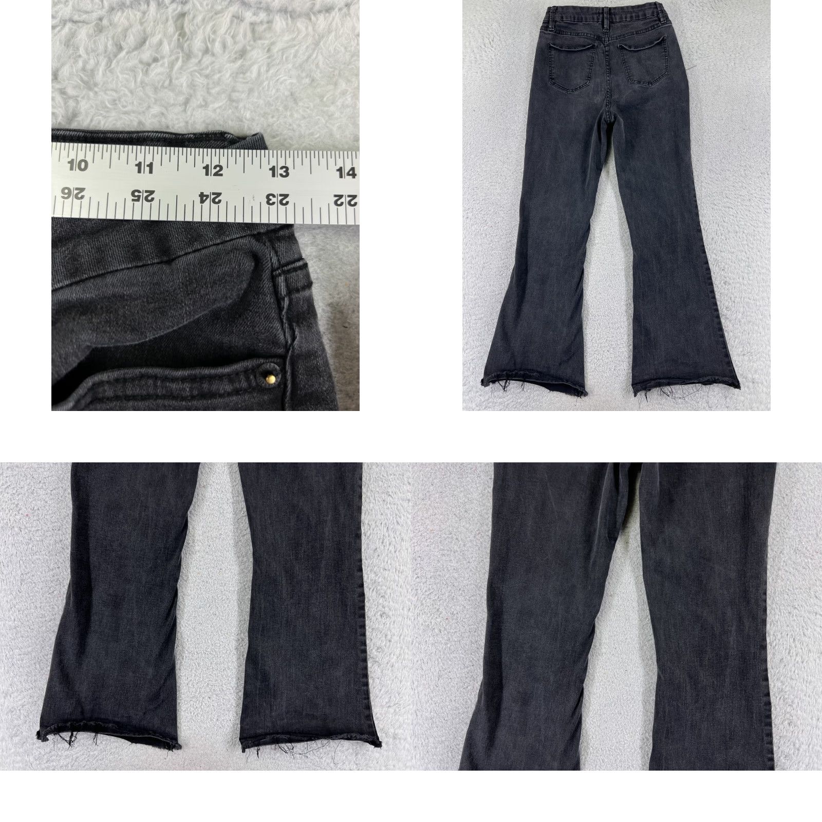 Forever 21 FOREVER 21 Jeans Juniors 30 Black Denim Flared High Rise 24x28 Cotton Blend 5-Pocket Design Womens Jeans Size 30" / US 8 / IT 44 - 9 Thumbnail