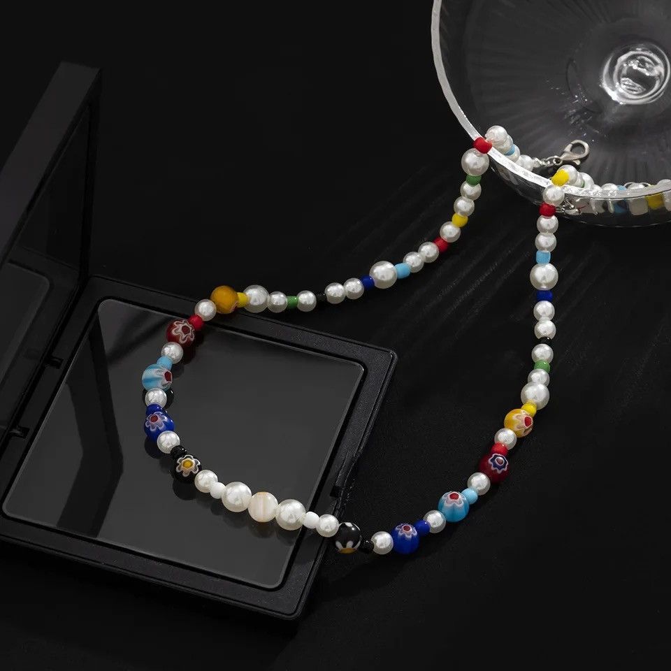 Other Colorful Glass Crystal Beads Pearl Necklace Size ONE SIZE - 2 Thumbnail