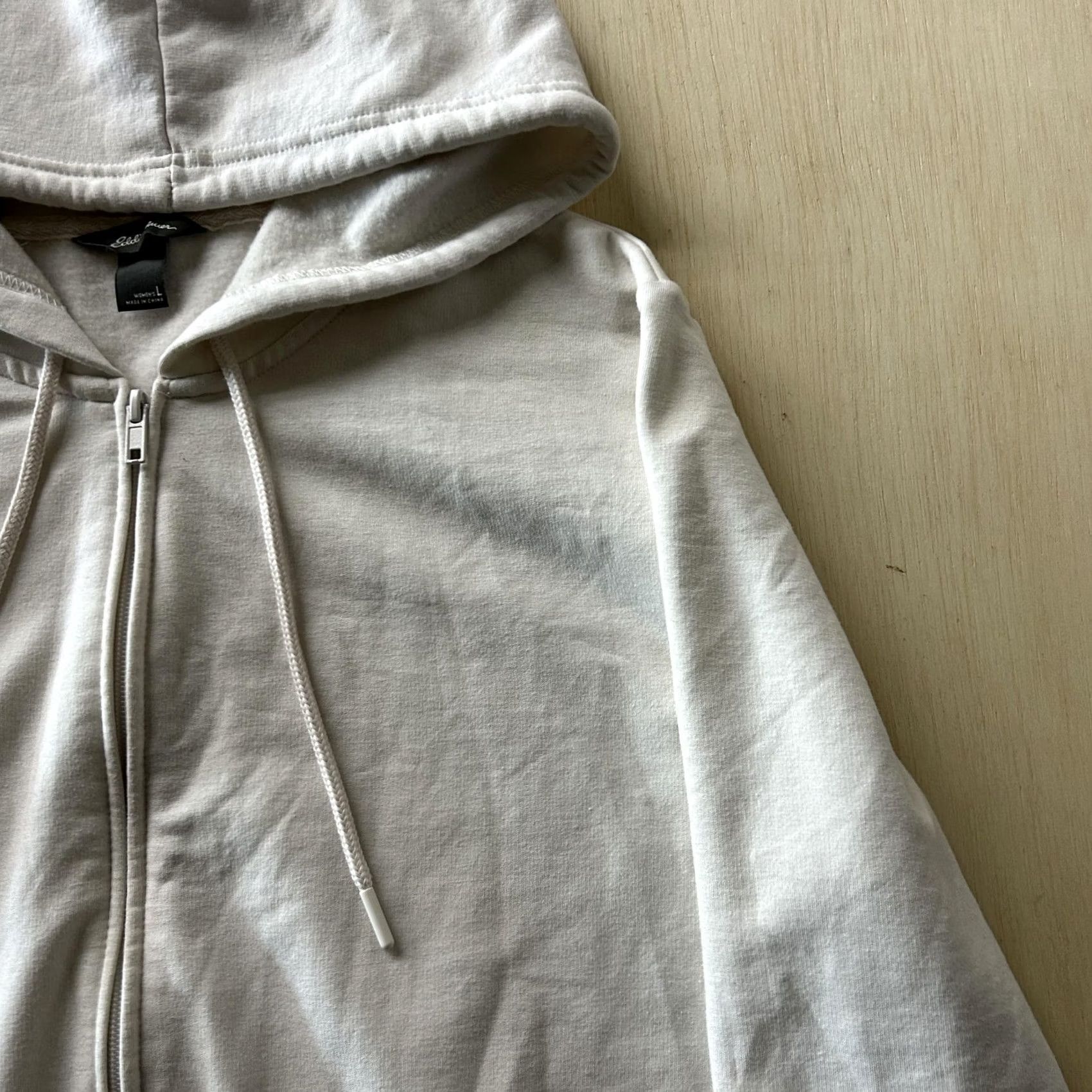 Eddie Bauer Eddie Bauer Hoodie Womens Large White Full Zip Fleece Kangaroo Pocket Sweatshirt Size L / US 10 / IT 46 - 3 Thumbnail
