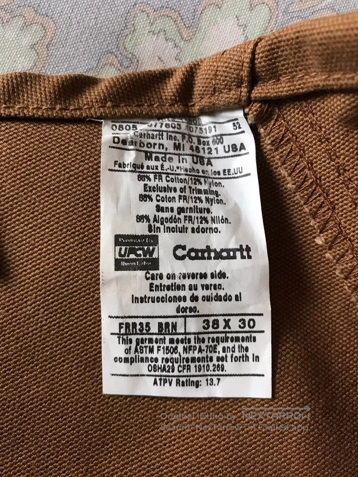 Carhartt Carhartt FRR35 Brown W38L30 Bib Overalls. Size US 38 / EU 54 - 9 Thumbnail