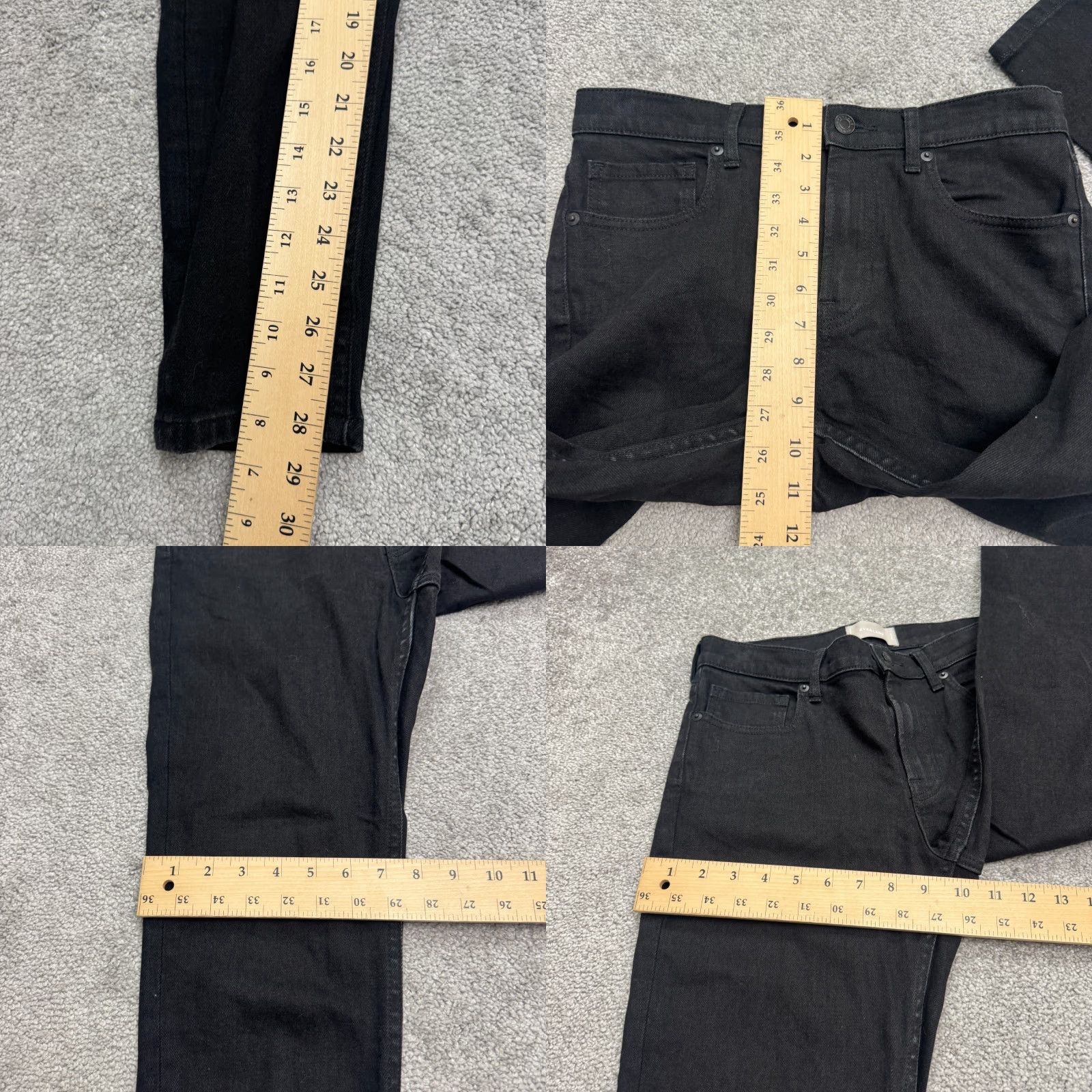 Everlane Everlane Jeans The High Rise Straight Leg Denim Mens 28 Regular Black Dark Wash 5-Pocket Stretch City Streetwear Mens Size 28" / US 6 / IT 42 - 8 Thumbnail