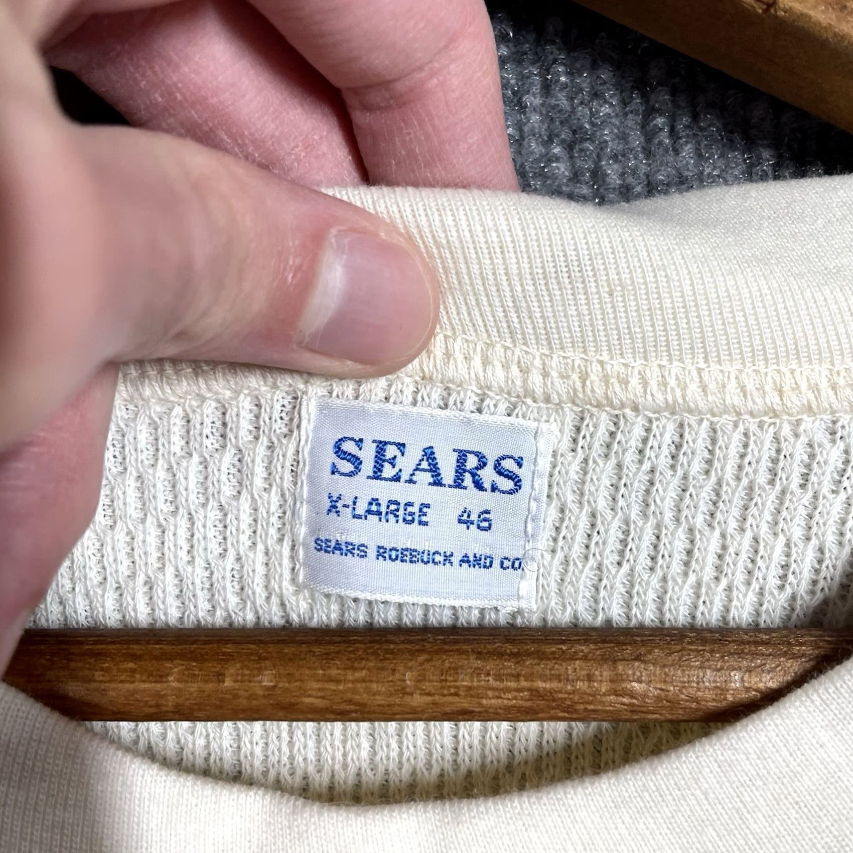 Sears VINTAGE Sears T-Shirt Thermal Knit 60s 50s White XL Mens Deadstock NEW! Size US XL / EU 56 / 4 - 3 Thumbnail