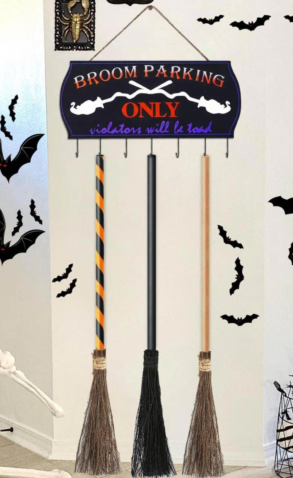 NASCAR LARGE Halloween Broom Parking Sign Witch Decor NEW Size ONE SIZE - 1 Thumbnail