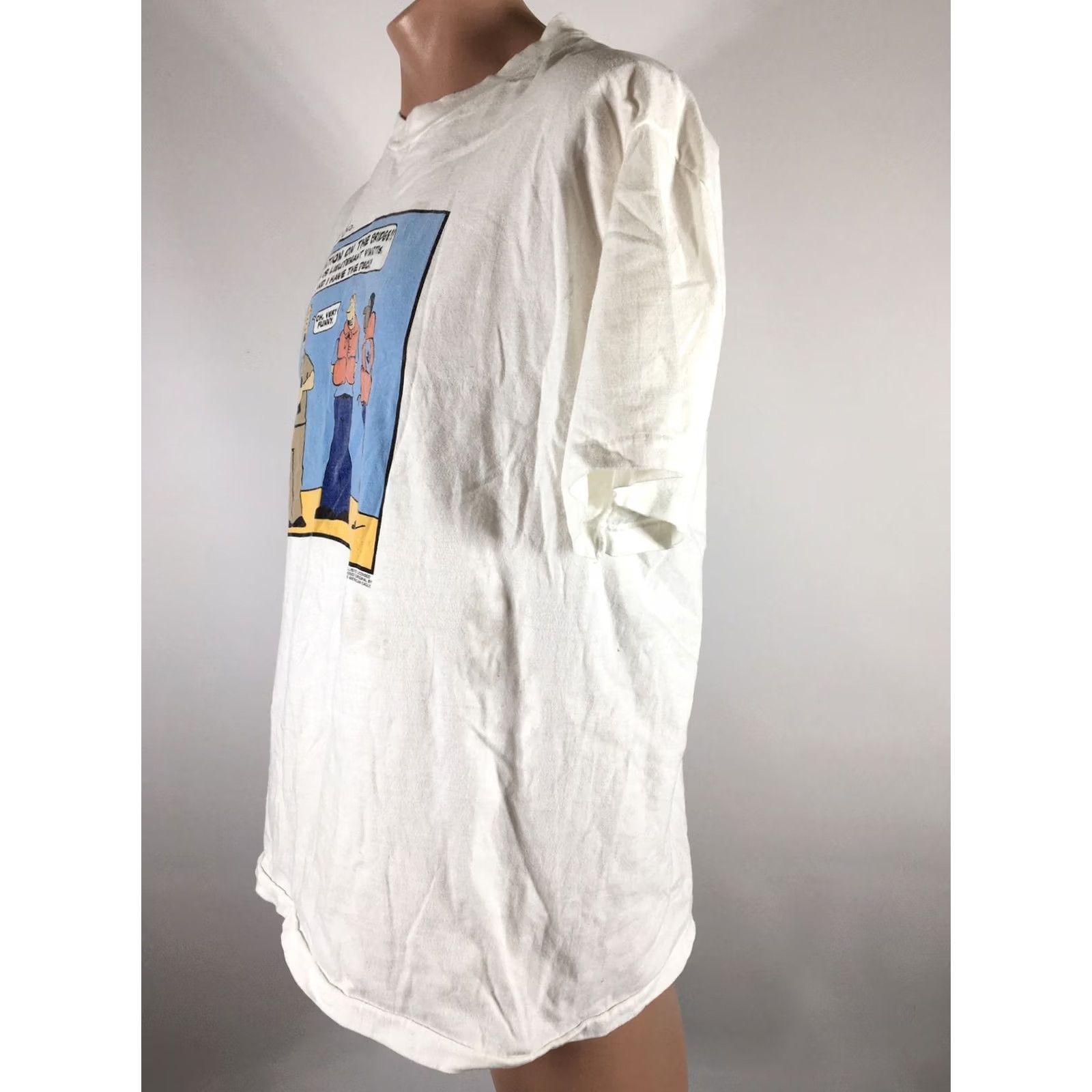 Vintage VINTAGE Broadside By Bacon Shirt White Single Stitch Sailing Navy Cartoon 1995 Size US XL / EU 56 / 4 - 4 Thumbnail