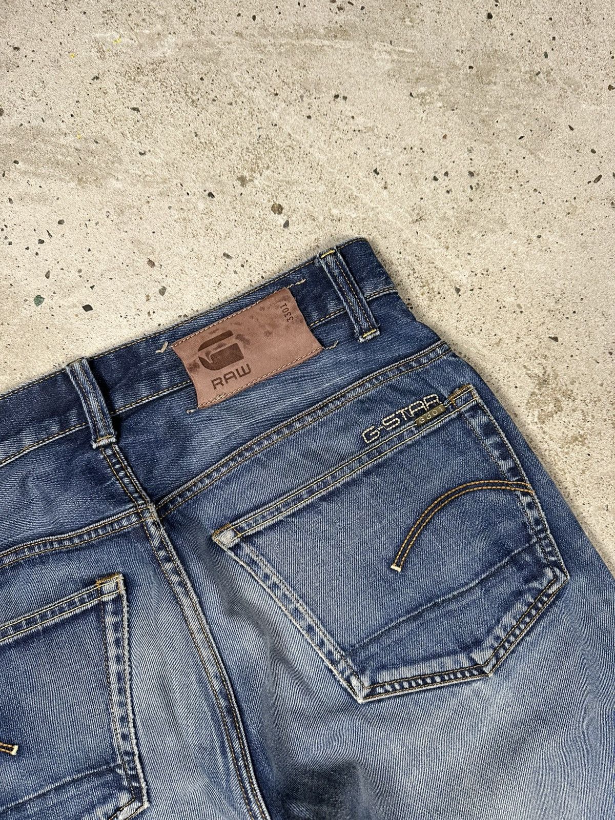 G-Star × Japanese Brand × Vintage Vintage Y2K G Star Raw 3301 Washed Navy Denim Pants Jeans Size US 30 / EU 46 - 14 Thumbnail