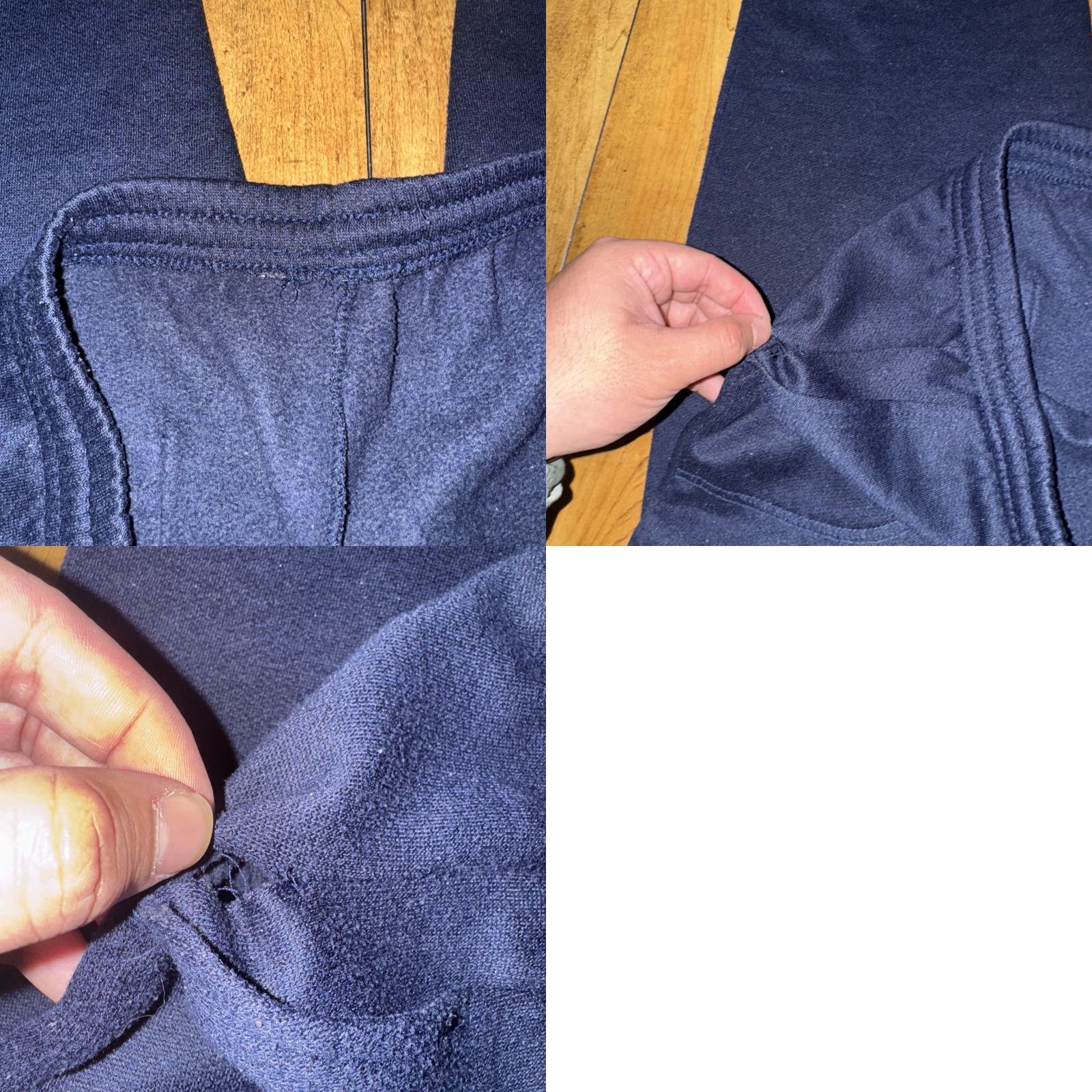Vintage VINTAGE Unbranded Sweatpants Navy Blue 34x28 Large Front Patch Pocket Utility Carpenter Men Pants Military Workwear Vintage 90s Size US 34 / EU 50 - 8 Thumbnail