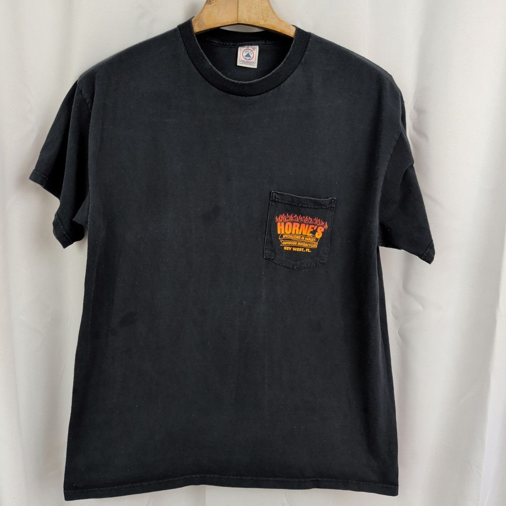 Delta × Vintage 90's Vintage Horne's Key West Harley-Davidson Pocket Tee XL Size US XL / EU 56 / 4 - 3 Thumbnail