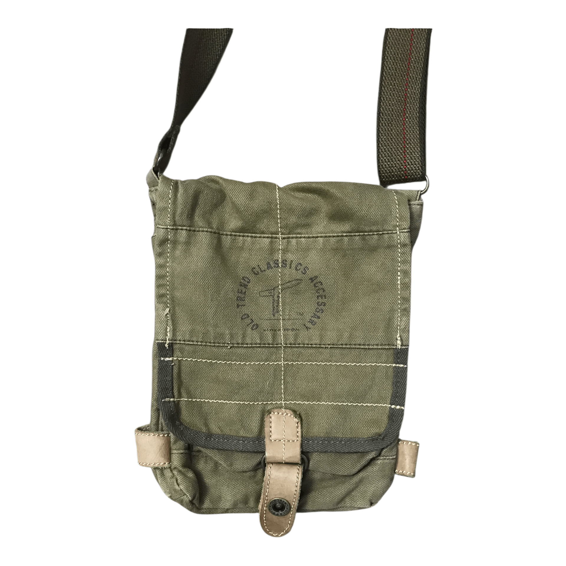 Japanese Brand Old Trend green Army camvas Sling Bag Size ONE SIZE - 6 Thumbnail
