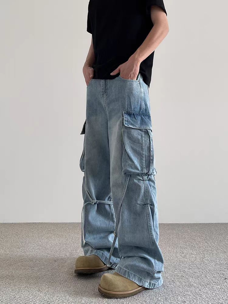 Japanese Brand × Jean High Street Frayed Strappy Workwear Micro Flare Jeans Size US 34 / EU 50 - 4 Thumbnail