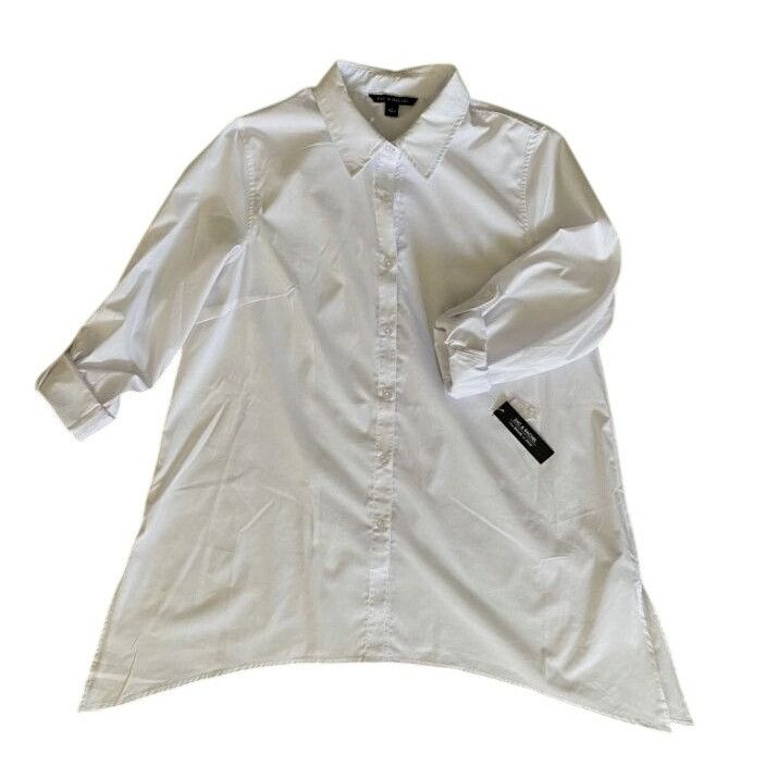 Other Zac Rachel Women Soft White Button Tunic Shirt Dress L Clean Size L / US 10 / IT 46 - 1 Thumbnail