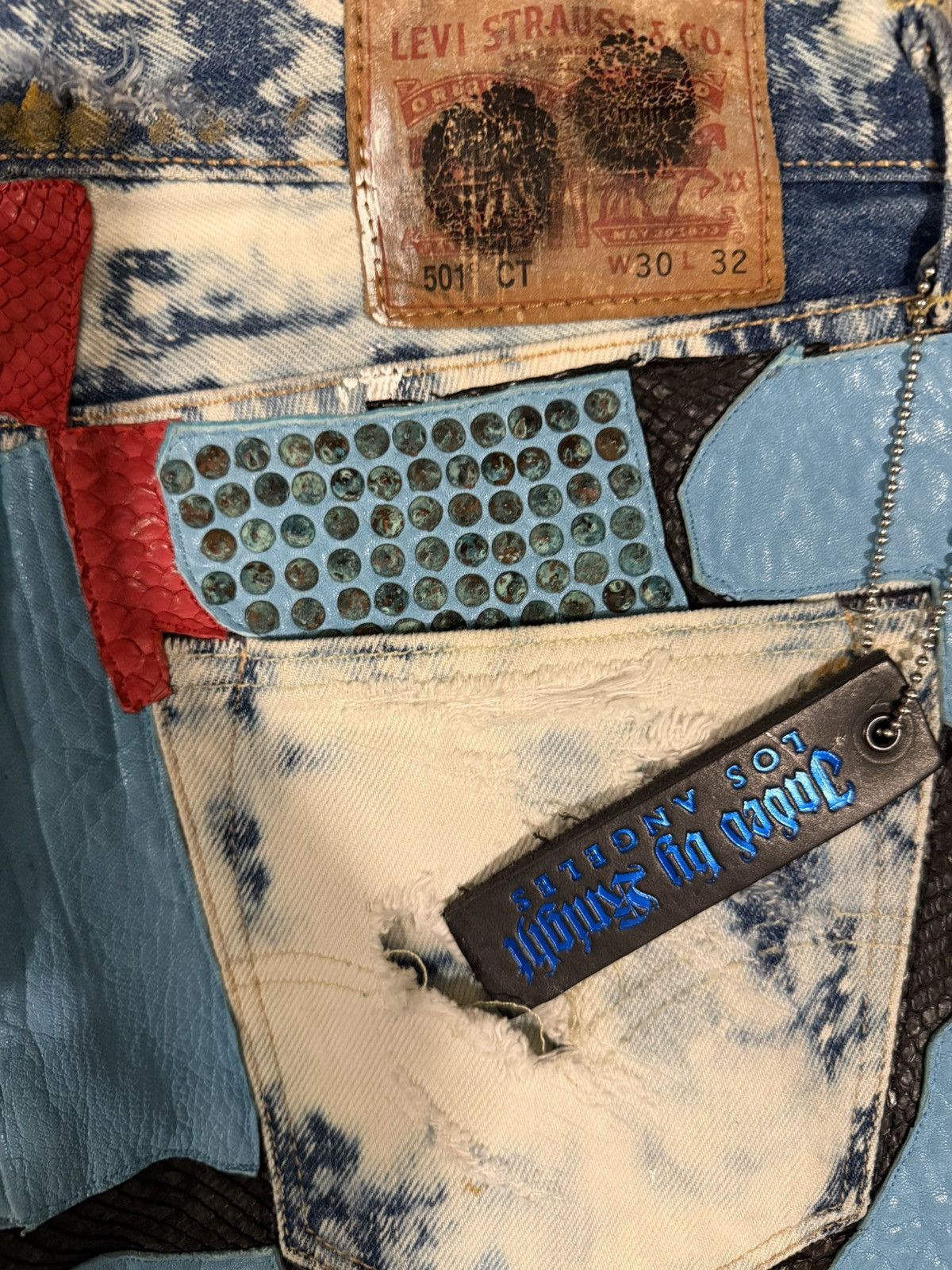 Jaded by Knight Jaded by Knight Handmade Acid Wash Denim Patchwork Bermuda Size US 32 / EU 48 - 3 Thumbnail