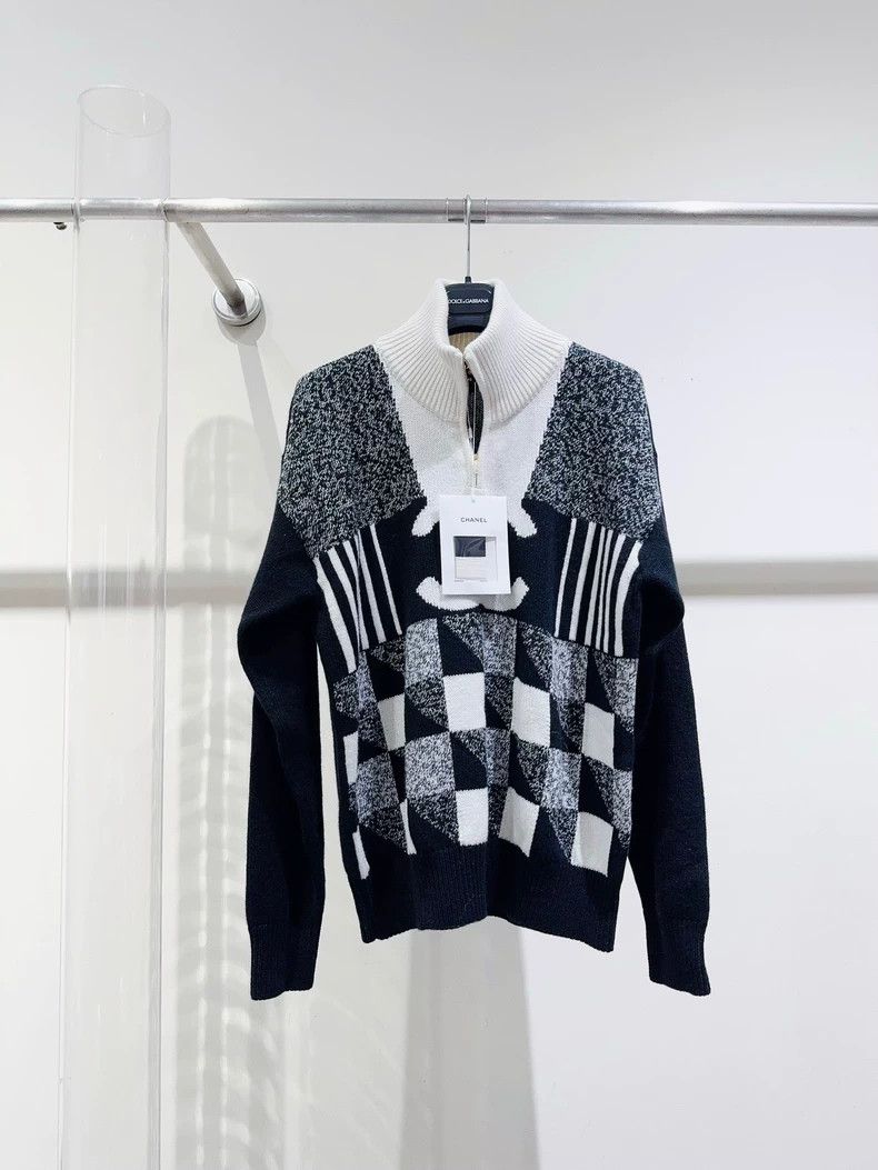 Chanel Chanel 22N Checkerboard Knit Sweater - dmc Size US L / EU 52-54 / 3 - 1 Thumbnail
