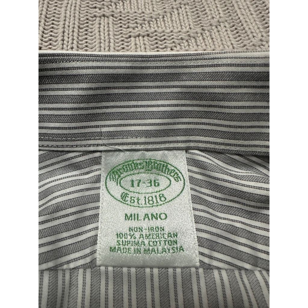 Brooks Brothers Brooks Brothers gray striped Milano button down size 17 Size US XL / EU 56 / 4 - 5 Thumbnail