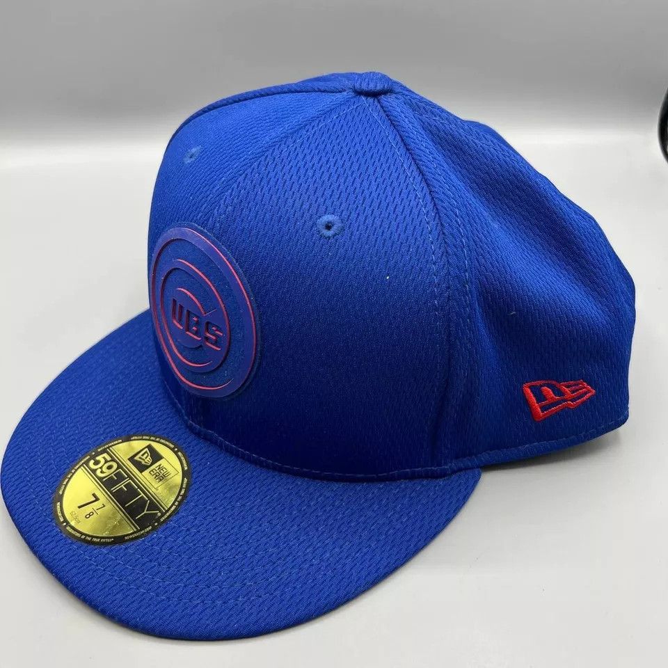 New Era Chicago Cubs Hat Men 7 7/8 Blue Fitted Cap New Size ONE SIZE - 2 Thumbnail