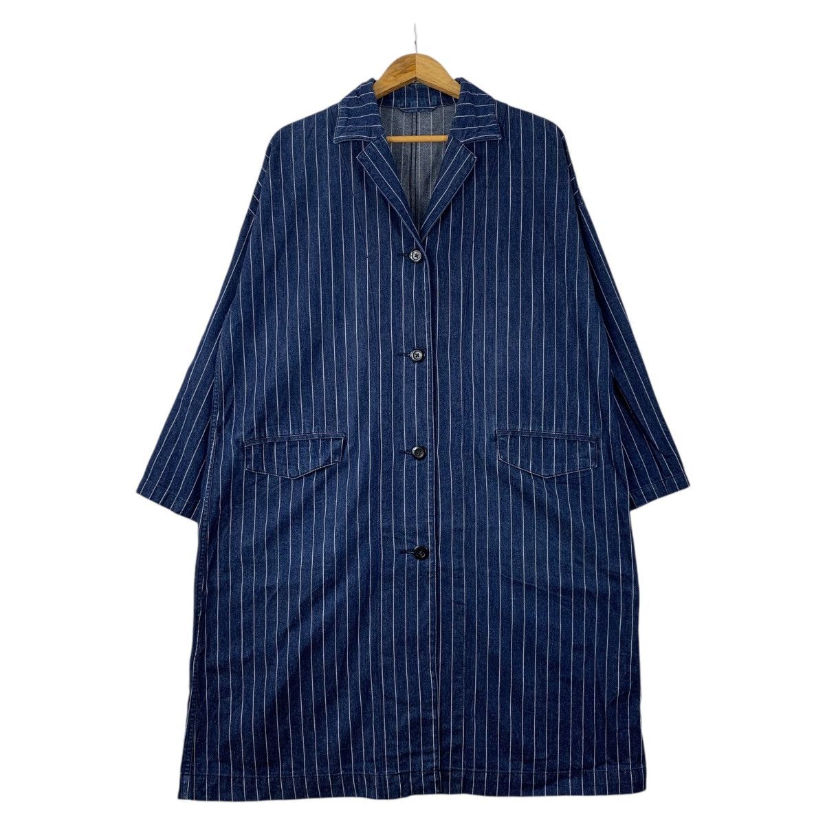 Japanese Brand GU Japanese Brand Casualwear Stripes Indigo JeansCoat Jacket Size XL / US 12-14 / IT 48-50 - 1 Thumbnail