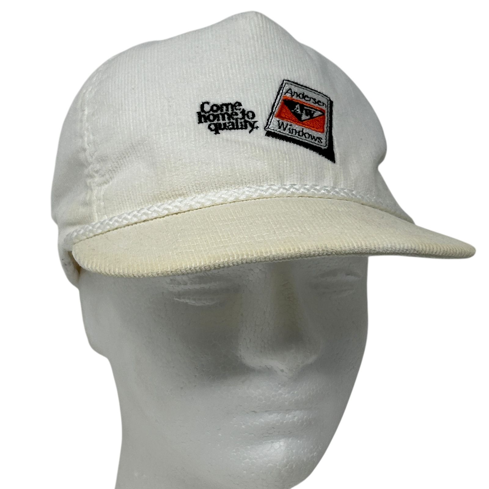 Vintage Vintage 80s Andersen Windows Hat Baseball Cap White Corduroy Size ONE SIZE - 10 Thumbnail
