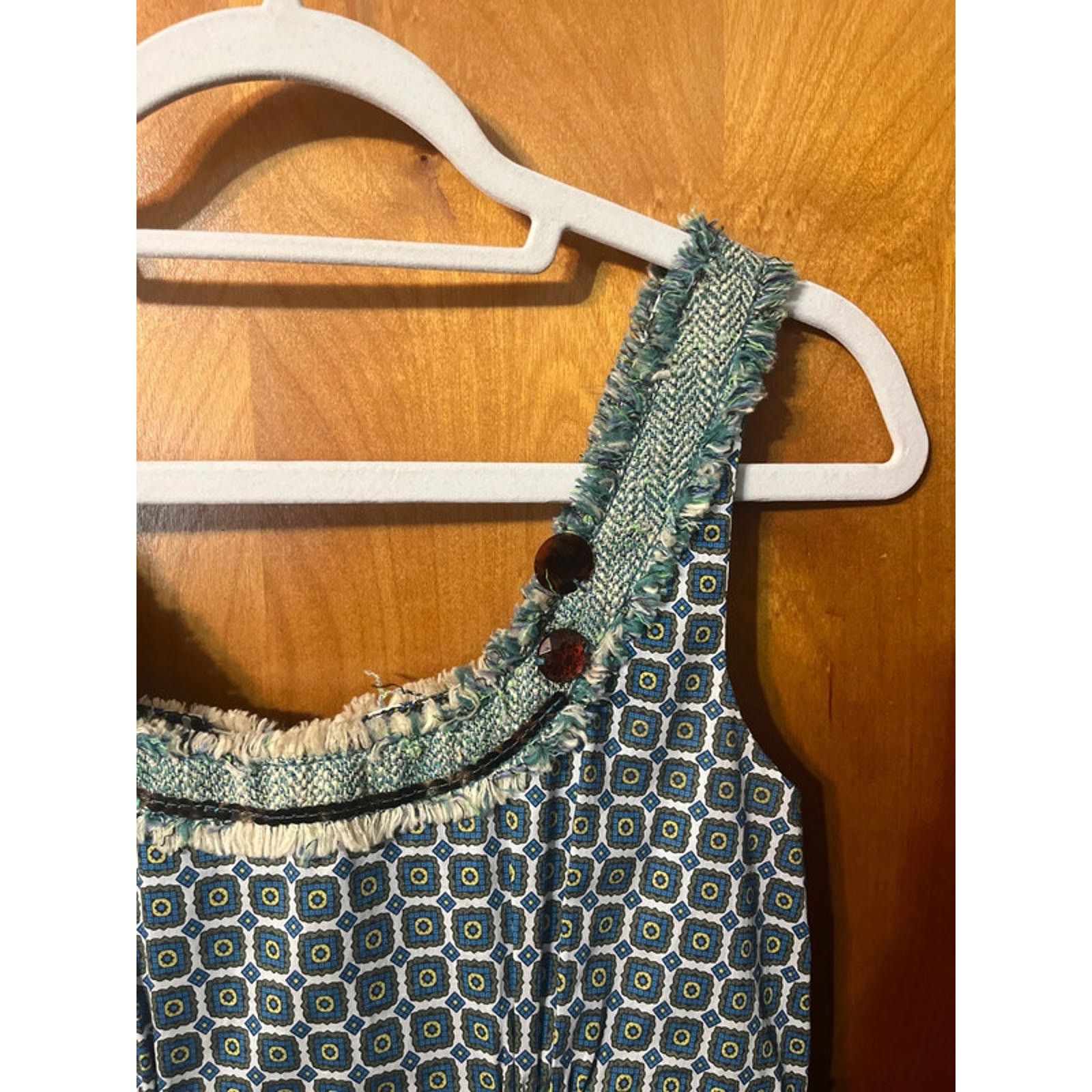 DOROTHEE SCHUMACHER Vtg Schumacher Designer Dress Jacket Green Blue Romania Size XS / US 0-2 / IT 36-38 - 5 Thumbnail