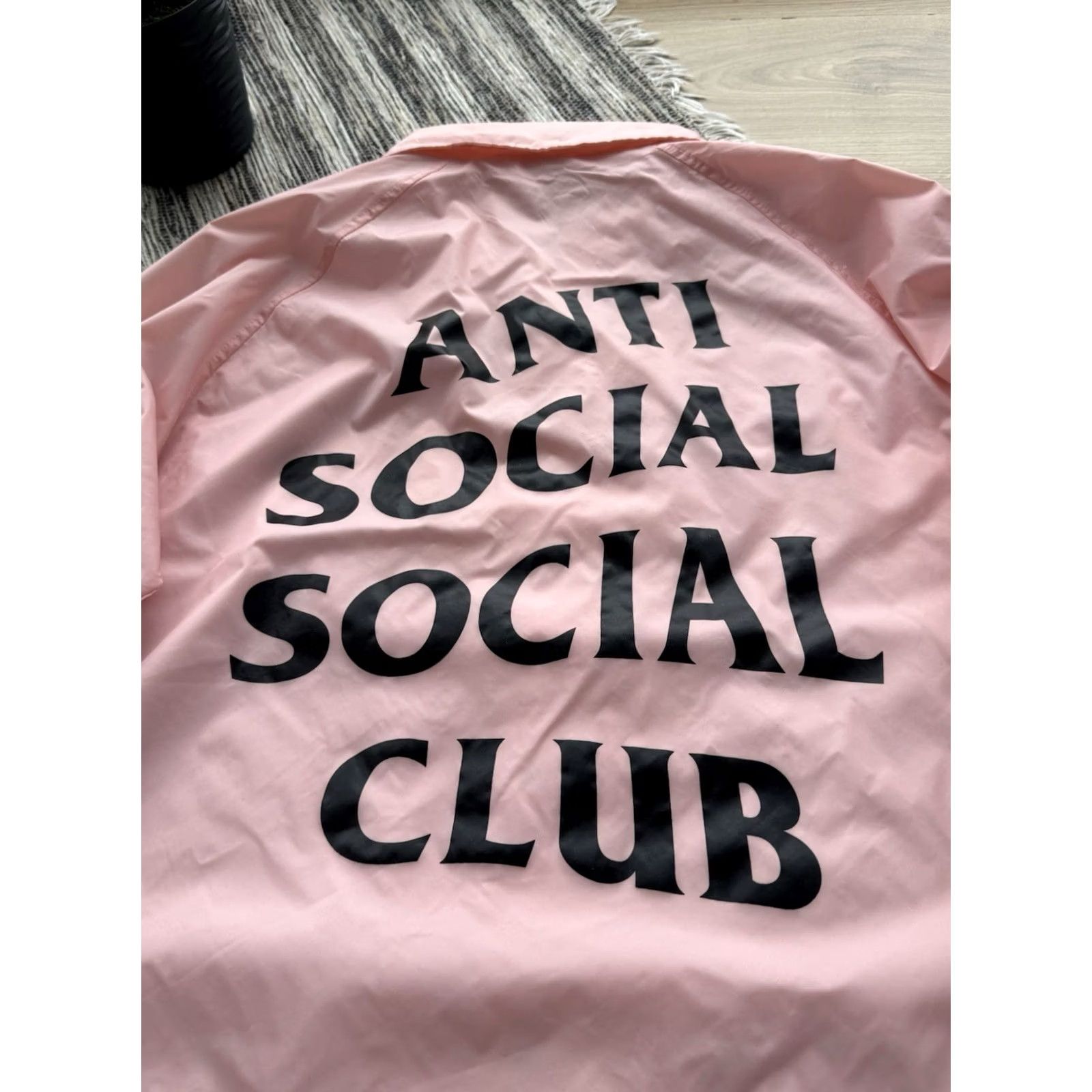 Anti Social Social Club VINTAGE Anti Social Social Club Jacket Mens Windbreaker Pink S USA Made Nylon Chest 53cm Length 69cm Size US S / EU 44-46 / 1 - 7 Thumbnail