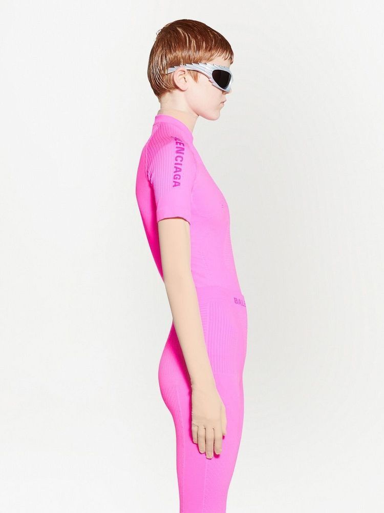 Balenciaga o1bcso1str1124 Sporty B Crewneck Short Sleeve Athletic Top Size S / US 4 / IT 40 - 5 Thumbnail