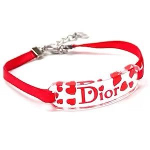 image of Dior Heart Bracelet Christian Dior in Red, Men's