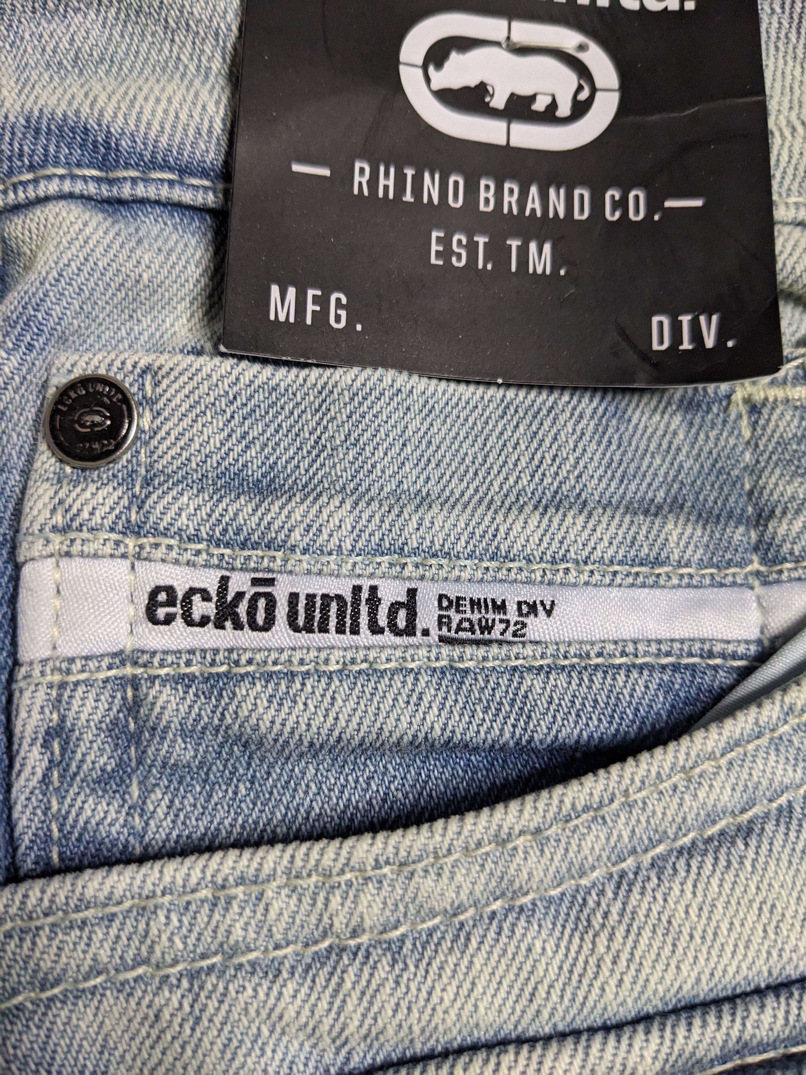 Ecko Unltd. VTG Y2K Ecko Unltd Denim Cargo Pants 33x31 Baggy Jeans NWT Size US 33 - 13 Thumbnail