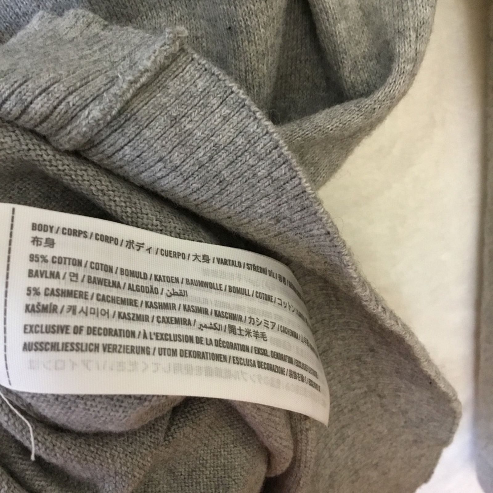 Abercrombie & Fitch Abercrombie & Fitch Gray Cotton/Cashmere Turtleneck Sweater Size M / US 6-8 / IT 42-44 - 7 Thumbnail