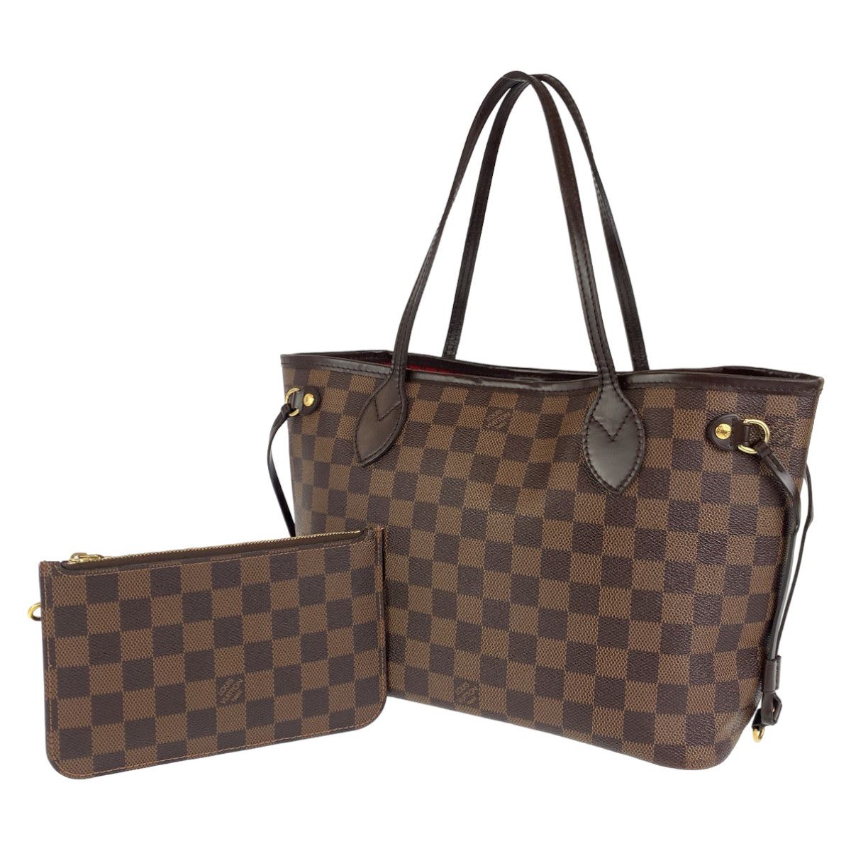 Louis Vuitton Louis Vuitton Louis Vuitton Damier Neverfull PM Tote Bag with Pouch N41359 Canvas Tote Bag N41359 in Very Good Condition Size ONE SIZE - 1 Thumbnail