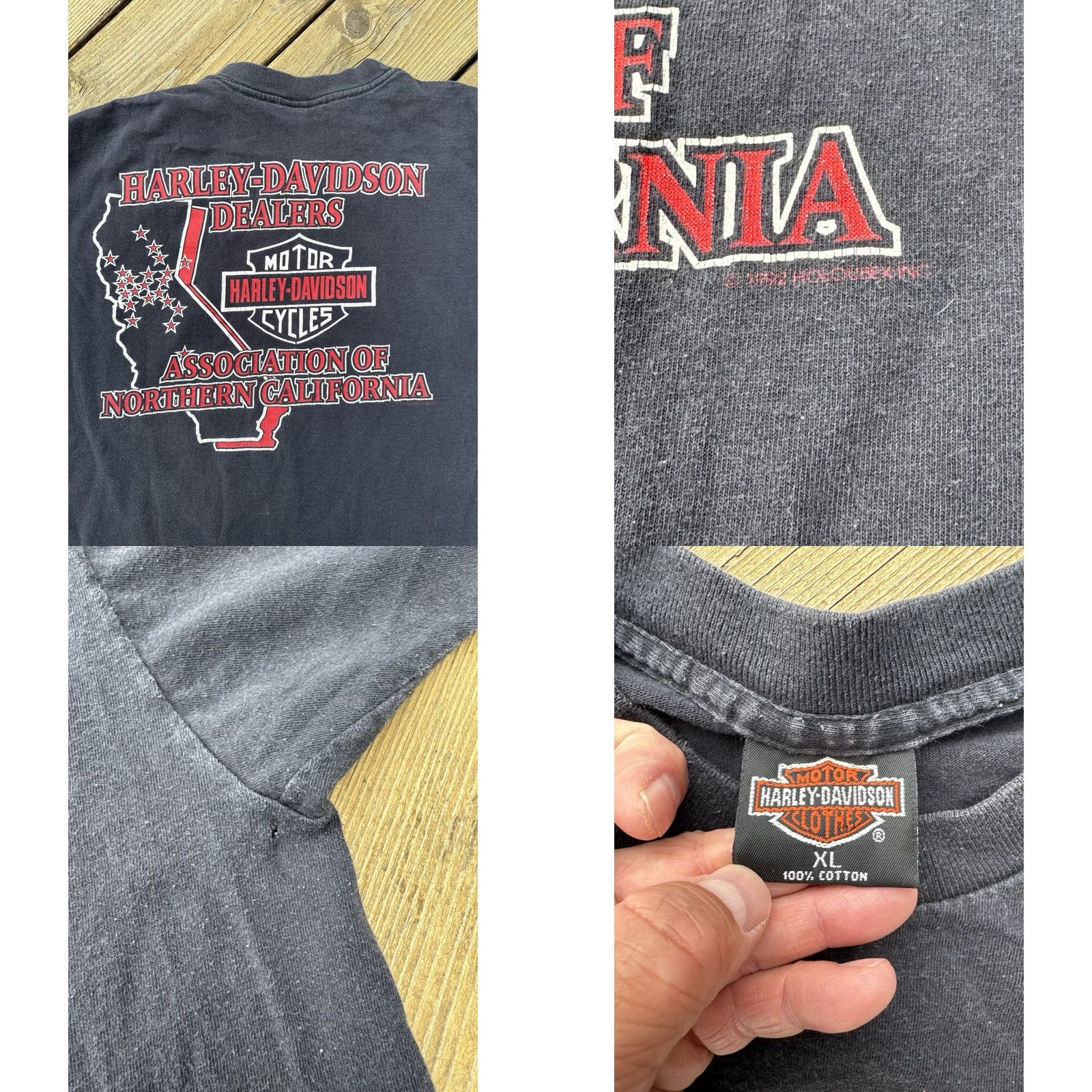 Harley Davidson VINTAGE Harley-Davidson T Shirt XL USA Single Stitch Biker 90s Black Size US XL / EU 56 / 4 - 9 Thumbnail