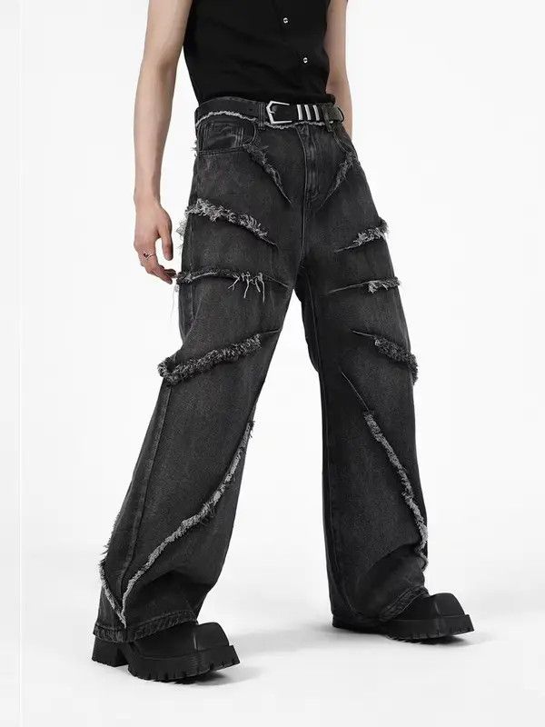 Japanese Brand Michiko x Min Raw edge wide-leg jeans with retro design Size US 32 / EU 48 - 6 Thumbnail