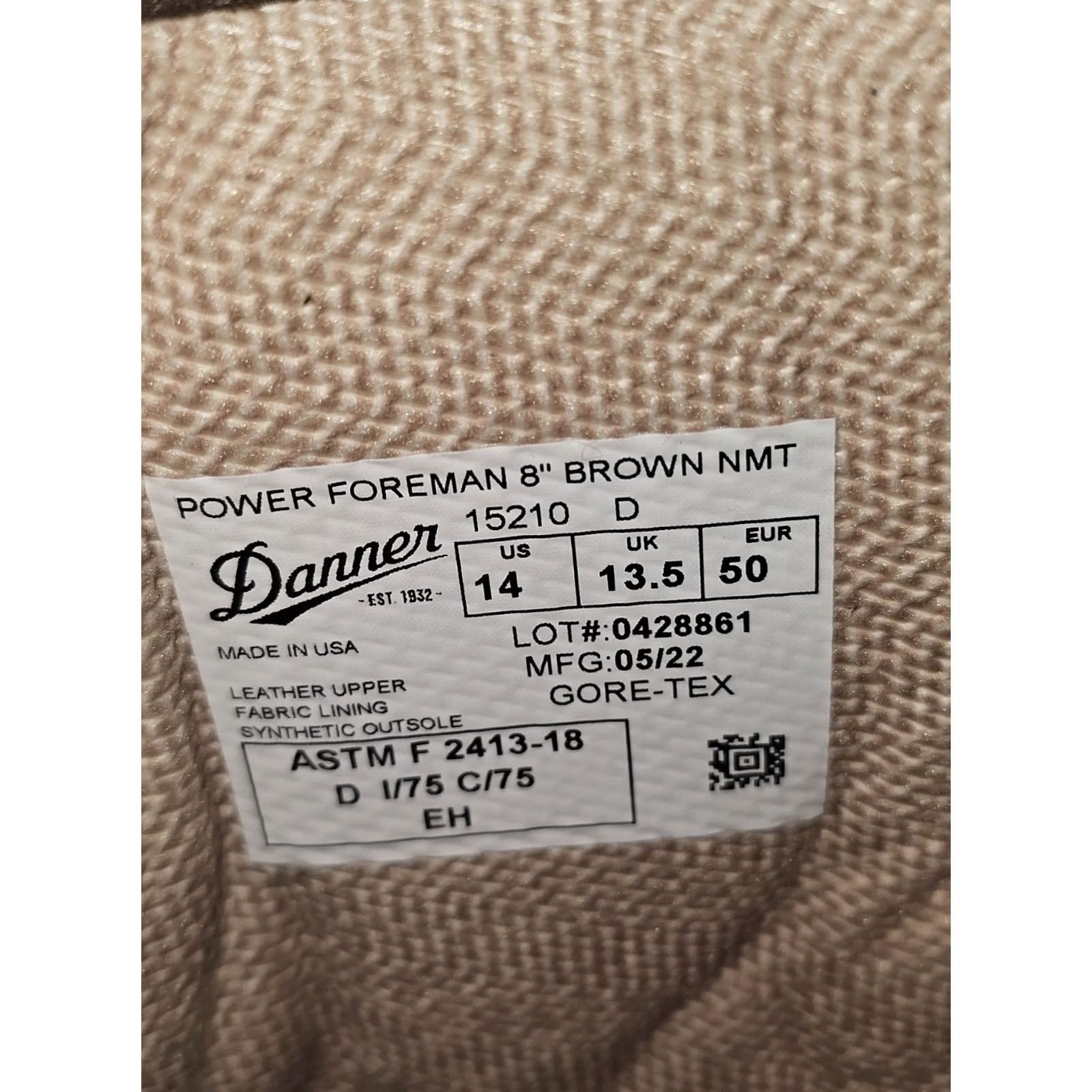 Danner Danner Signature 8" Power Foreman NMT Composite Toe Waterproof Work Boot Size 14 Mens Boots Brown Leather Waterproof Work Boot Size US 14 / EU 47 - 7 Thumbnail