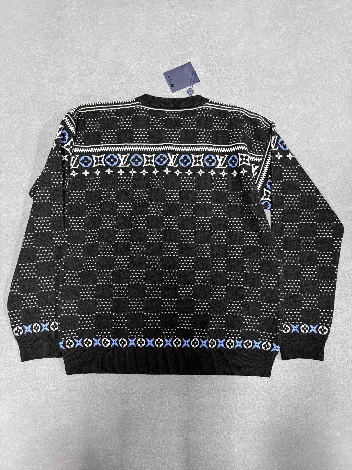 Louis Vuitton LV SS25 SKI Wool Sweater Damier Jacquard Black Blue XL Size US XL / EU 56 / 4 - 2 Thumbnail