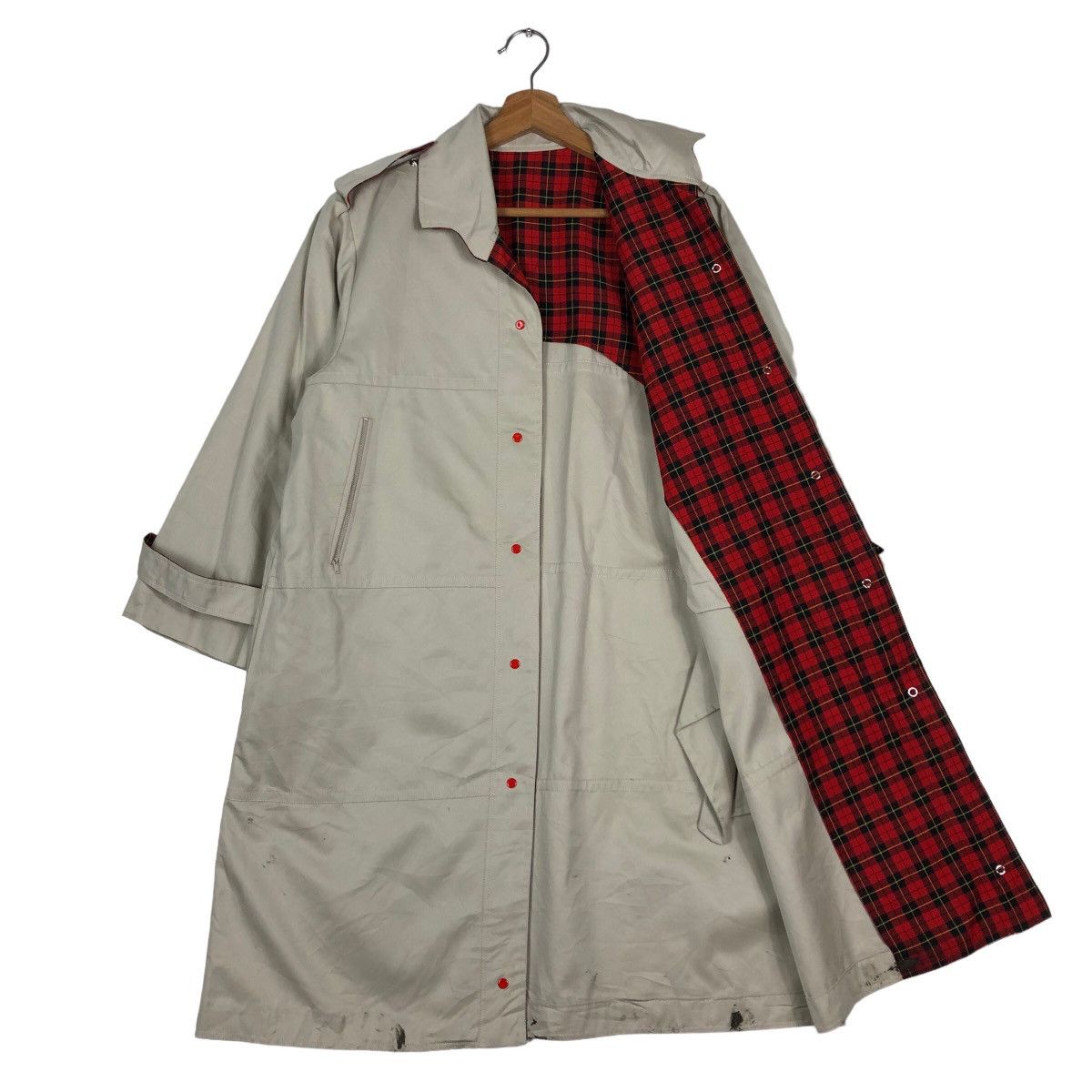 Japanese Brand 🔥Vintage Long Jacket Punk Design Check Tartan Blanket Size US M / EU 48-50 / 2 - 12 Thumbnail