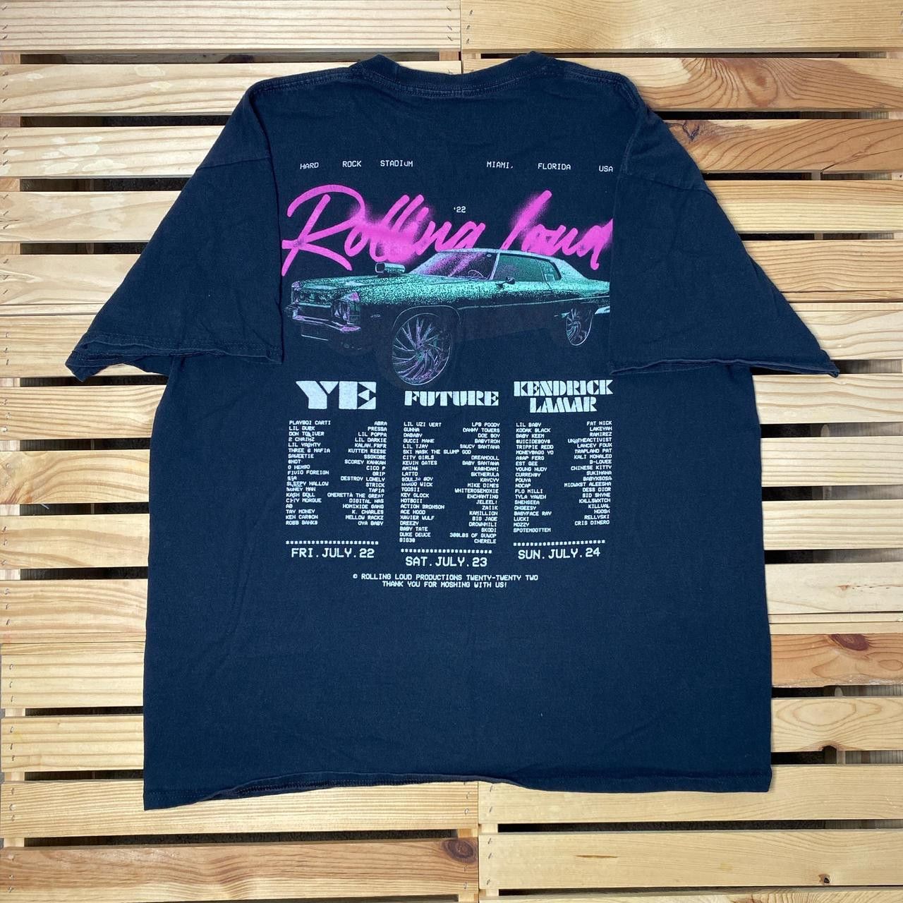Rolling Loud Rolling Loud 2022 Black Rap Concert Tee Size XL Size US XL / EU 56 / 4 - 1 Thumbnail
