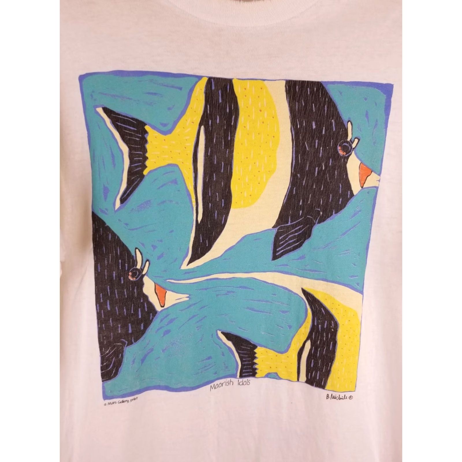 Fruit Of The Loom VINTAGE 90' MOORISH IDOLS FISH WHITE SINGLE STITCH COTTON T-SHIRT SZ XLARGE Size US XL / EU 56 / 4 - 2 Thumbnail